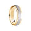 Jack Murphy Jewellers Yellow Gold Wedding Rings | Platinum Wedding Rings | Platinum & Yellow Gold Inlaid Groove Matte & Polished Classic Medium 6mm Wedding Band