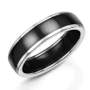 Jack Murphy Jewellers Zirconium Wedding Rings | Two Tone Wedding Rings | Platinum & Zirconium 6mm Polished Rounded Flat Wedding Band