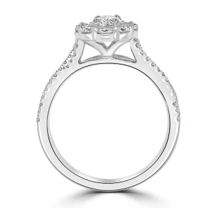 Jack Murphy Jewellers Natural Halo Diamond Rings | Platinum Brilliant Oval & Halo, Shoulder Set Twist Infinity Diamond Ring, 1.00ct