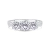 Jack Murphy Jewellers Natural Three-Stone Diamond Rings | Platinum Brilliant Round Three Stone, 1.28ct