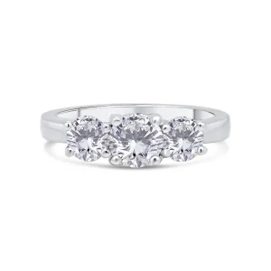 Jack Murphy Jewellers Natural Three-Stone Diamond Rings | Platinum Brilliant Round Three Stone, 1.28ct