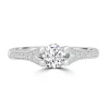Jack Murphy Jewellers Natural Solitaire Diamond Rings | Platinum Brilliant Round & Inlaying Shoulder Set Diamond Band, 0.60ct