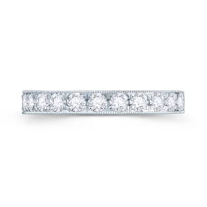 Jack Murphy Jewellers Platinum Wedding & Eternity Rings | Platinum Brilliant Round 50% Spread & Beaded Edge 3mm Diamond Ring 0.55ct