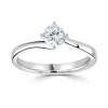 Jack Murphy Jewellers Natural Solitaire Diamond Rings | Platinum Brilliant Round Diamond Solitaire Twist Band Ring, 0.30ct