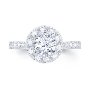 Jack Murphy Jewellers Natural Halo Diamond Rings | Platinum Brilliant Round & Double Halo, Shoulder Set Diamond Ring 1.28ct