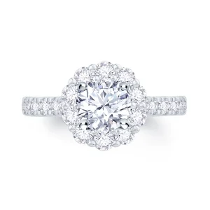 Jack Murphy Jewellers Natural Halo Diamond Rings | Platinum Brilliant Round & Halo Diamond Ring 1.19ct