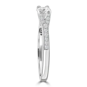 Jack Murphy Jewellers Natural Solitaire Diamond Rings | Platinum Brilliant Round & Inlaying Shoulder Set Diamond Band, 0.60ct