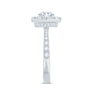 Jack Murphy Jewellers Natural Halo Diamond Rings | Platinum Brilliant Round & Double Halo, Shoulder Set Diamond Ring 1.28ct