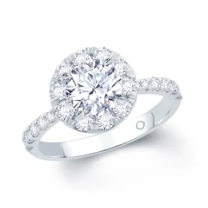 Jack Murphy Jewellers Natural Halo Diamond Rings | Platinum Brilliant Round & Double Halo, Shoulder Set Diamond Ring 1.28ct