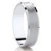 Jack Murphy Jewellers Platinum Wedding Rings | Platinum Concaved Matte & Polished Edges Medium 6mm Wedding Band