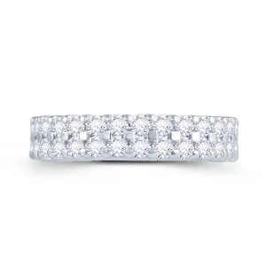 Jack Murphy Jewellers Platinum Wedding & Eternity Rings | Platinum 1.00ct Round Two Row Claw Set 4mm Diamond Ring