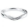 Jack Murphy Jewellers Platinum Wedding & Eternity Rings | Platinum Curved & Grain Set Wave Diamond Band 0.07ct