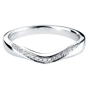 Jack Murphy Jewellers Platinum Wedding & Eternity Rings | Platinum Curved & Grain Set Wave Diamond Band 0.07ct
