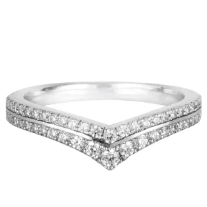 Jack Murphy Jewellers Platinum Wedding & Eternity Rings | Platinum Double Row Wishbone Diamond Ring, 0.36ct