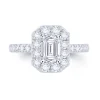 Jack Murphy Jewellers Natural Halo Diamond Rings | Platinum Emerald & Halo Shoulder Set Diamond Ring, 1.02ct