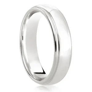 Jack Murphy Jewellers Platinum Wedding Rings | Platinum Inlaid Groove Polished Classic Medium 5mm Wedding Band