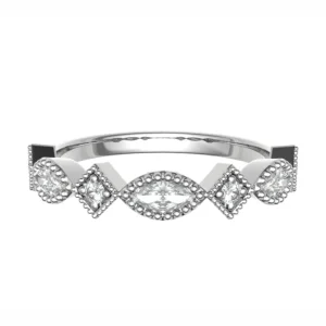 Jack Murphy Jewellers Platinum Wedding & Eternity Rings | Platinum Marquise & Princess Shaped Fancy Cut Diamond Band 0.24ct