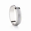 Jack Murphy Jewellers Platinum Wedding Rings | Platinum Matte Centre & Polished Classic Medium 6mm Wedding Band