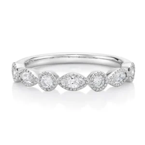 Jack Murphy Jewellers Platinum Wedding & Eternity Rings | Platinum 2mm Marquise & Round Fancy Cut Diamond Ring 0.34ct