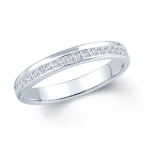 Jack Murphy Jewellers Platinum Wedding & Eternity Rings | Platinum Offset Claw 3.5mm Princess Cut Diamond Ring 0.45ct