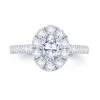 Jack Murphy Jewellers Natural Halo Diamond Rings | Platinum Oval & Halo Diamond Set Band Ring, 0.85ct