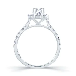 Jack Murphy Jewellers Natural Halo Diamond Rings | Platinum Oval & Halo Diamond Set Band Ring, 1.05ct