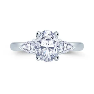 Jack Murphy Jewellers Natural Three-Stone Diamond Rings | Platinum Oval & Pear Three Stone Diamond Ring 0.96ct