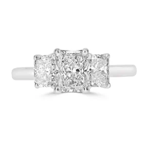 Jack Murphy Jewellers Natural Three-Stone Diamond Rings | Platinum Radiant Cut Diamond Three Stone, 2.01ct
