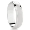 Jack Murphy Jewellers Platinum Wedding Rings | Platinum Ribbed, Matte & Polished Medium 5mm Wedding Band