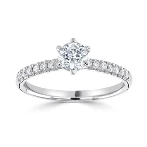 Jack Murphy Jewellers Natural Solitaire Diamond Rings | Platinum Round Brilliant Solitaire, Six Claw Diamond Ring 0.51ct