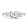 Jack Murphy Jewellers Natural Three-Stone Diamond Rings | Platinum Round Brilliant Three-Stone, Shoulder Set Diamond Band 1.55ct