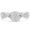 Jack Murphy Jewellers Natural Cluster Diamond Rings | Platinum Round, Shoulder Set Twist Infinity & Detailed Illusion Diamond Ring, 0.57ct