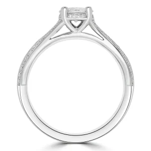Jack Murphy Jewellers Natural Cluster Diamond Rings | Platinum Round, Shoulder Set Twist Infinity & Detailed Illusion Diamond Ring, 0.57ct