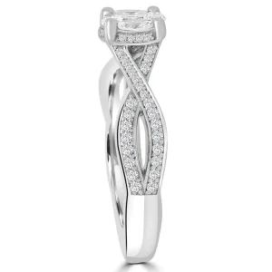 Jack Murphy Jewellers Natural Cluster Diamond Rings | Platinum Round, Shoulder Set Twist Infinity & Detailed Illusion Diamond Ring, 0.57ct