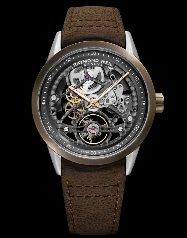 Raymond Weil Mens Raymond Weil Watches | 42mm Freelancer Calibre RW1212 Skeleton Men’s Automatic Bronze Watch