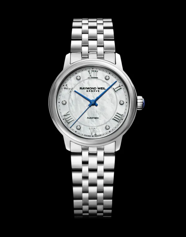 Raymond Weil Ladies Raymond Weil Watches | 31mm Maestro Mother of Pearl Diamond Dial Stainless Steel Watch