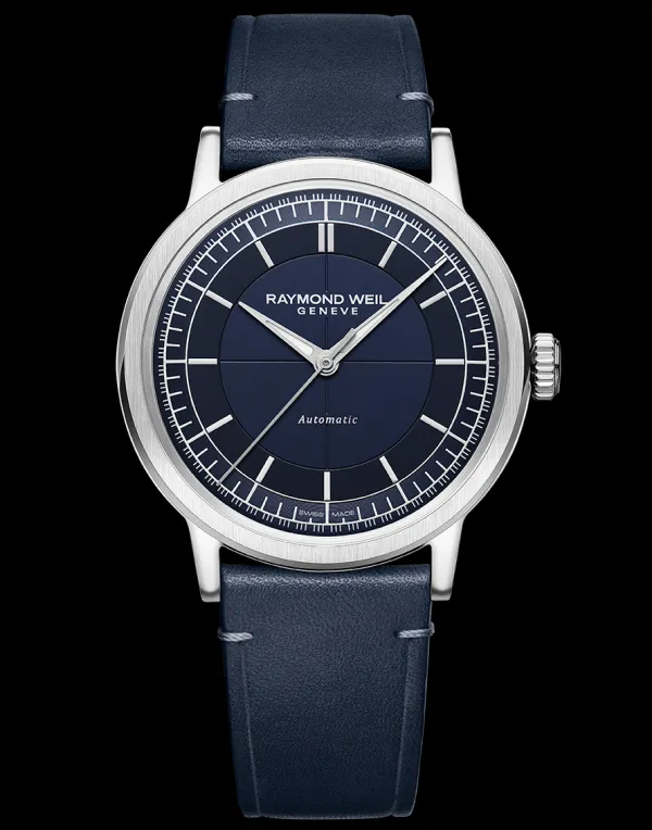 Raymond Weil Mens Raymond Weil Watches | 40mm Millesime Blue Leather Strap Men's Watch