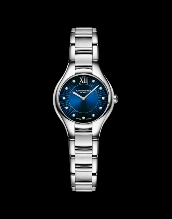 Raymond Weil Ladies Raymond Weil Watches | 24mm Noemia Blue Sunburst Diamond Set Dial Watch