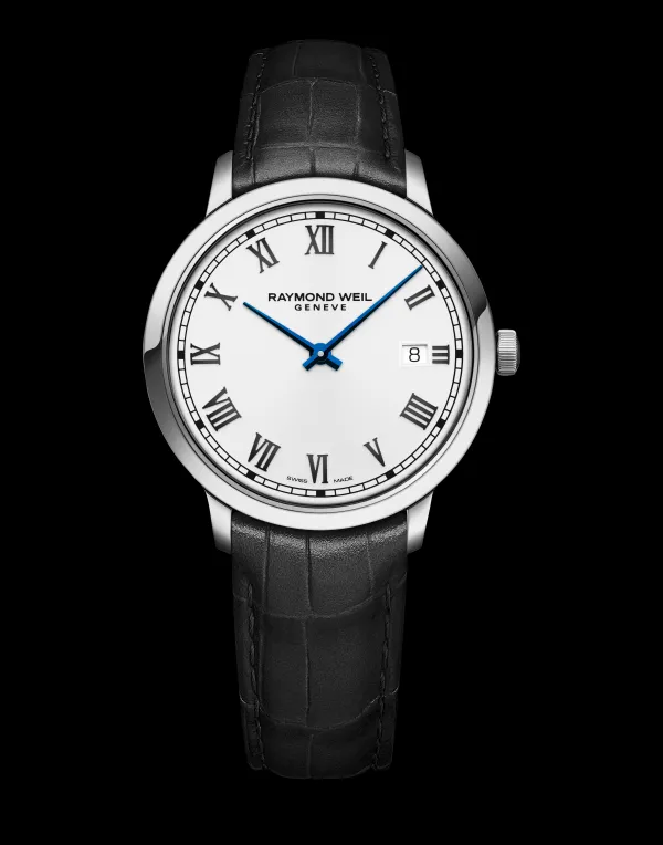 Raymond Weil Mens Raymond Weil Watches | 39mm Toccata Men’s Classic White Dial Leather Quartz Watch