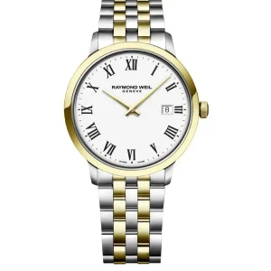 Raymond Weil Mens Raymond Weil Watches | 39mm Toccata Two Tone White Date Dial Stainless Steel Watch