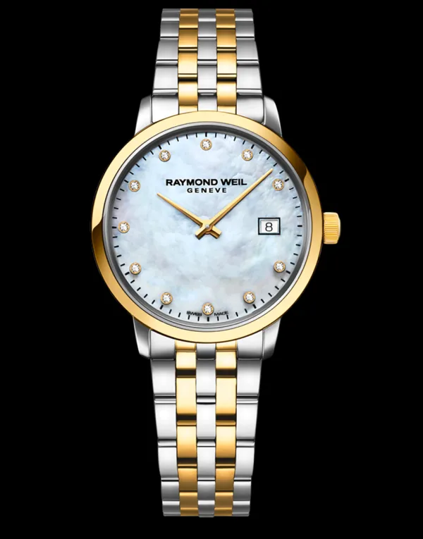 Raymond Weil Ladies Raymond Weil Watches | 29mm Toccata Two-Tone Mother of Pearl Dial Diamond Set Watch