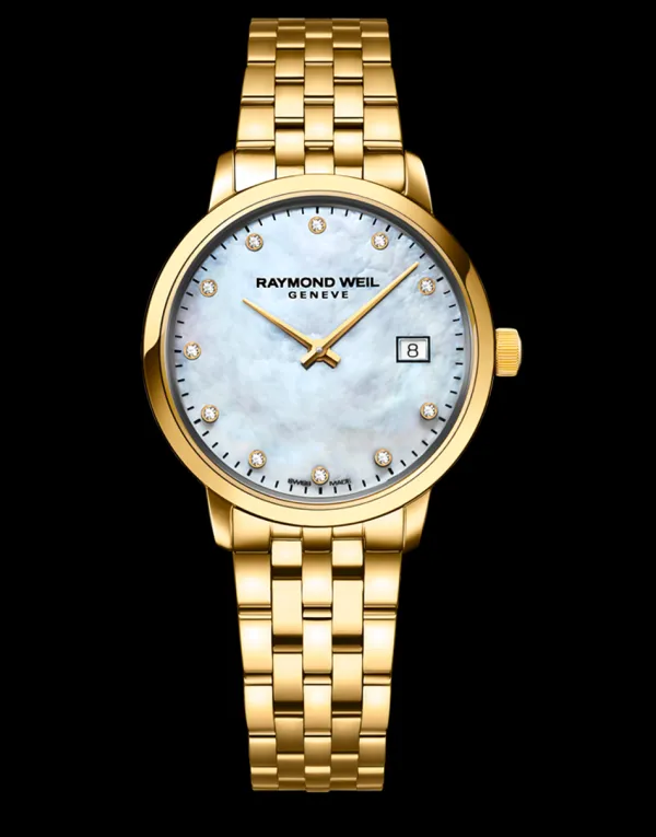 Raymond Weil Ladies Raymond Weil Watches | 29mm Toccata Yellow Gold PVD Mother of Pearl Diamond Set Watch