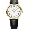 Raymond Weil Mens Raymond Weil Watches | 39mm Toccata Yellow Toned Black Date Dial Leather Watch