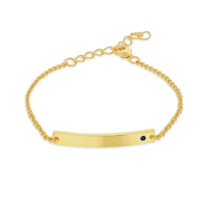 Jack Murphy Jewellers Jmj Birthstone Jewellery | September Yellow Gold Plated Birthstone CZ & ID Plate Bracelet