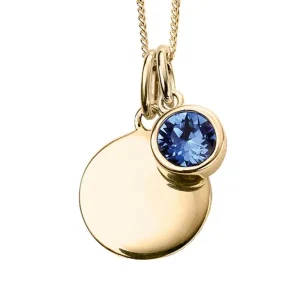 Jack Murphy Jewellers Jmj Birthstone Jewellery | September Yellow Gold Plate Crystal Birthstone Personalising Necklace
