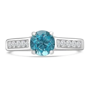 Jack Murphy Jewellers Jmj Gemstone Jewellery | Jmj Diamond Set Jewellery | SPOTLIGHT SAVINGS - Platinum Brilliant Round Topaz & Diamond Channel Set Band