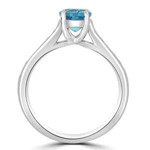 Jack Murphy Jewellers Jmj Gemstone Jewellery | Jmj Diamond Set Jewellery | SPOTLIGHT SAVINGS - Platinum Brilliant Round Topaz & Diamond Channel Set Band