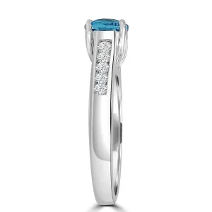 Jack Murphy Jewellers Jmj Gemstone Jewellery | Jmj Diamond Set Jewellery | SPOTLIGHT SAVINGS - Platinum Brilliant Round Topaz & Diamond Channel Set Band