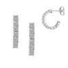 Jack Murphy Jewellers Bridal Jewellery | Jmj Sterling Silver Jewellery | Sterling Silver 3/4 Hoop CZ Stud Earrings