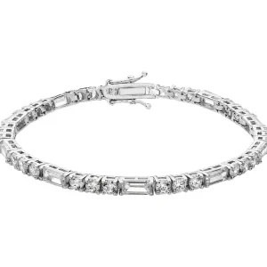 Jack Murphy Jewellers Bridal Jewellery | All Jmj & Branded Fashion Jewellery | Sterling Silver Baguette & Round CZ Tennis Bracelet